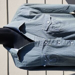 Rough Stock Ladies PANHANDLE Western Rodeo Snap Check Shirt (XL)